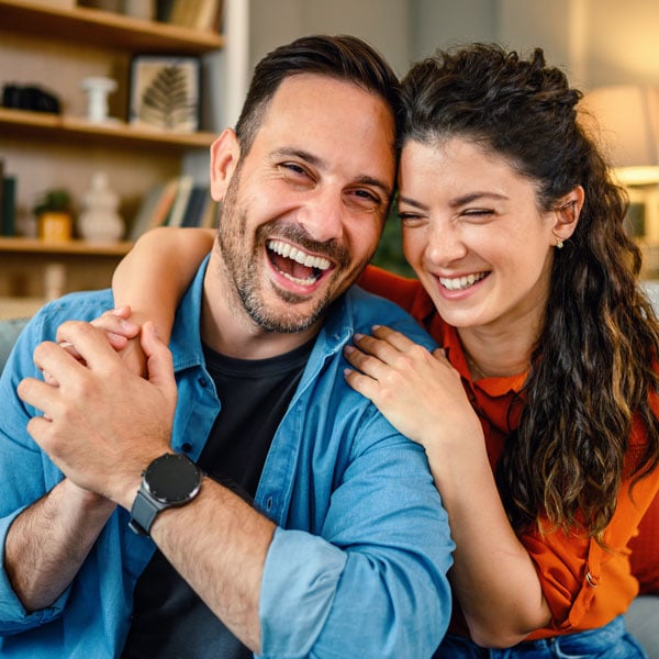 laughing young couple